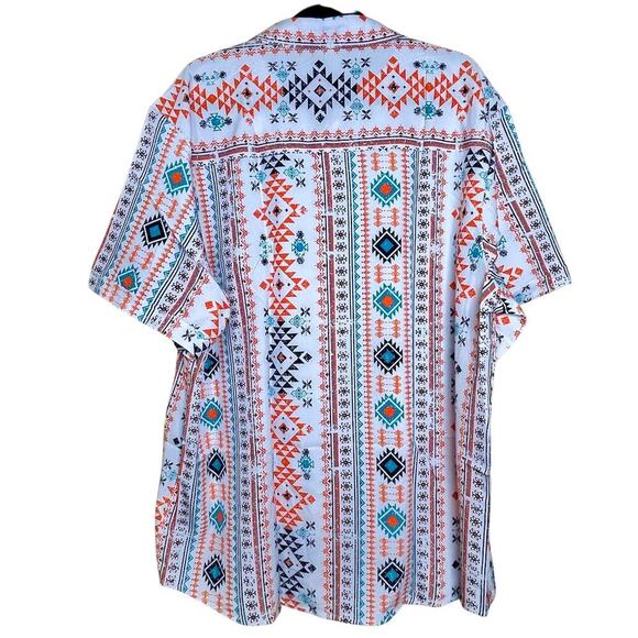 Men Aztec Tribal Festival Vacation 55" Chest Shirt Size XXL Big and Tall - Picture 3 of 3